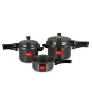 Pigeon Hard Anodised Pressure Cooker Combo 2, 3, 5 Litre Outer Lid with Induction base
