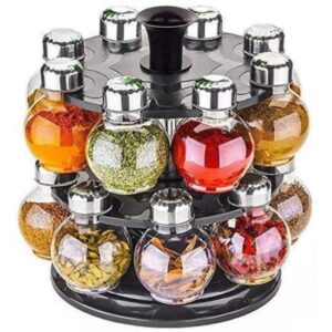 Kitchendesigner Plastic Big Revolving Spice Rack 16 in 1 / Masala Rack Set/Condiment Set/Spice Container