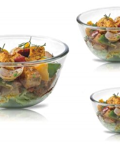 SignoraWare Mixing Bowl Borosilicate Glass, Set of 3, (500ml+1000ml+1500ml), Clear