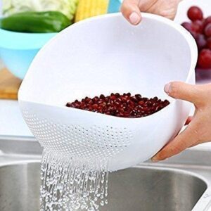 Woogor Rice Pulse for Storing and Straining. Colander Random Colors