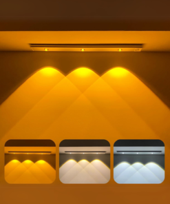 Motion Sensor LED Light Bar, 40cm Rechargeable, 3 Color Modes with Magnetic Install