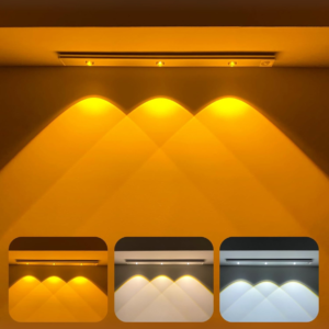 Motion Sensor LED Light Bar, 40cm Rechargeable, 3 Color Modes with Magnetic Install
