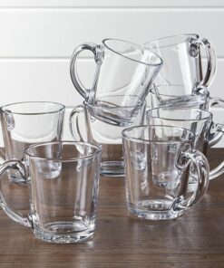 Moderno Clear Glass Coffee Mug, Set of 8 + Reviews | Crate & Barrel