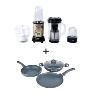 Nutri-Blend Complete Kitchen Machine (Champagne) And Granite Aluminium Nonstick Cookware Set