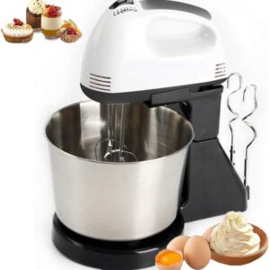 Hand/Blender Mixer for Egg Beater and Food Blender with 7 Speed Handheld Processor Automatic Electric Kitchen Tool (White)