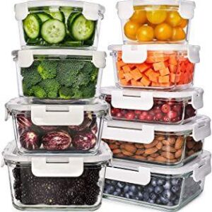 Prep Naturals Glass Meal Prep Containers - Food Prep Containers with Lids Meal Prep - Food Storage Containers Airtight