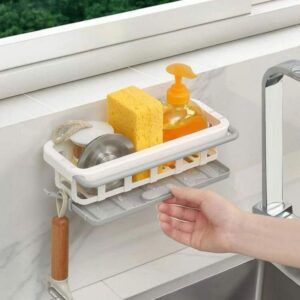 Retractable Sink Storage Tray with Drying Basket