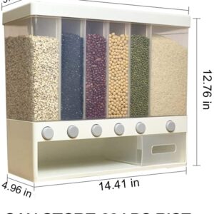 Kitchen wall mounted food dispenser, GYCD Rice Dispenser Storage Tank Cereal Boxes Rice Bucket Grain Moisture Proof Storage Kitchen Container Dry Food Countertop Bucket With Lid Whole Grains