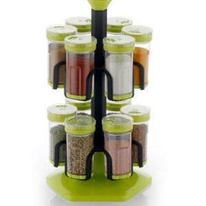Yellow Leaf Products 12 Jar Multipurpose Revolving Plastic Spice Rack