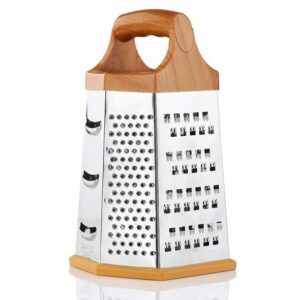 Expresso 6-Sided Stainless Steel Multipurpose Grater and Slicer Wood Finish