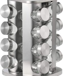 TRAY Spice Rack,16-Jar Revolving Countertop Spice Tower