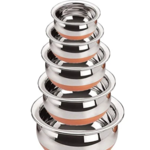 Stainless Steel Handi Set Of 5 Pic Cookware Set (Stainless Steel, 5 - Piece)
