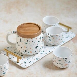 Terrazzo Tea Set With Tray