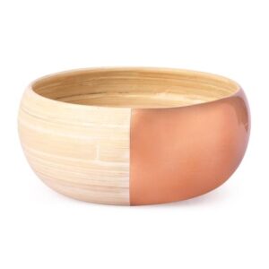 Bamboo Round Fruit / Serving Bowl-Copper Half N Half