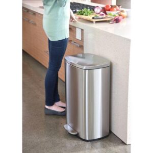 Deodorizer SoftStep Stainless Steel 13 Gallon Step On Trash Can