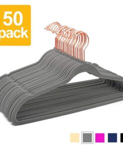 Space-Saving Closet Hangers with Black Swivel Hooks - Functional Non-Flocked Hangers