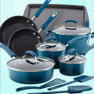 CMARINE BLUE NONSTICK COOKWARE SET - 14 PIECE