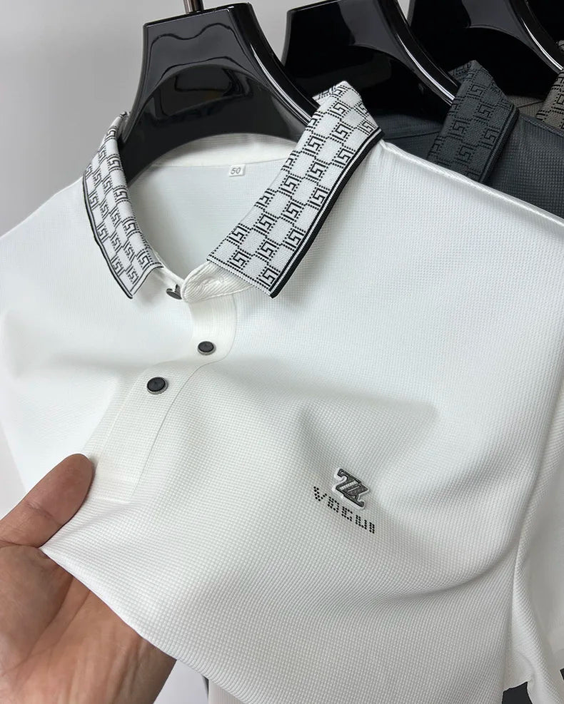 Premium Men's Short Sleeve Polo Shirt Stylish Breathable Casual Wear - Image 5
