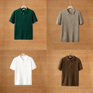 Half Zip Short Sleeve Men's Polo Shirt Pack of Four