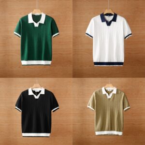 Stylish Breathable Color Blocked Men's Polo T-Shirt Pack of 4