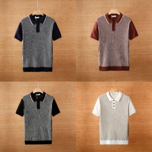 Cool Silk Knitted Jacquard Business Polo T-Shirts Pack of 4