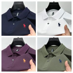 Summer Business Casual Men's Polo T-Shirts (Pack of 4)